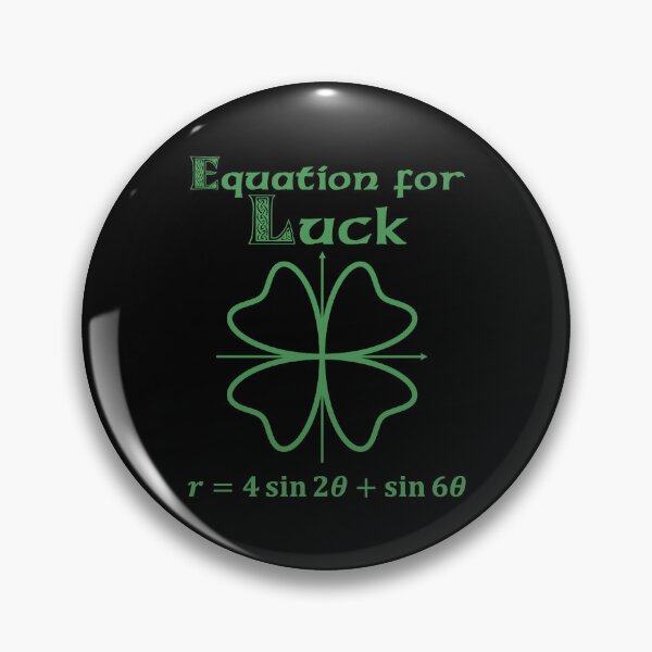 Item preview, Nerdy Vintage Equation for Luck Graph of Four Leaf Clover Green Text designed and sold by MathWare MathClips.