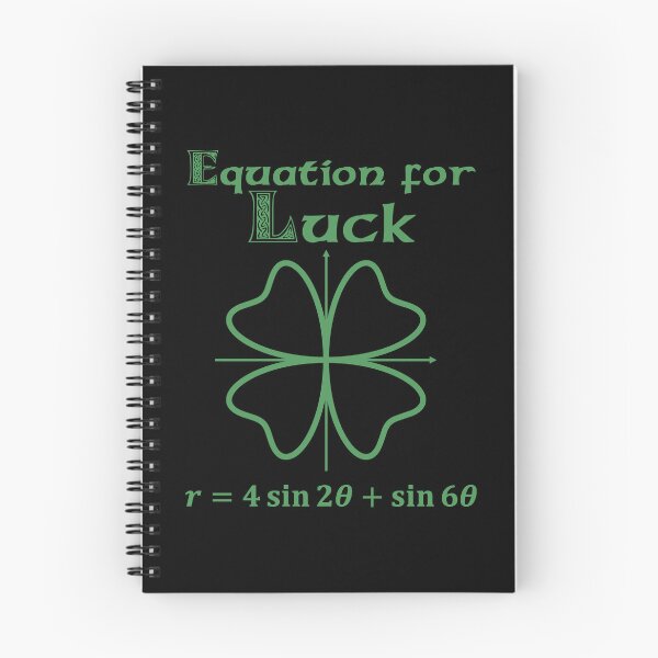 Item preview, Nerdy Vintage Equation for Luck Graph of Four Leaf Clover Green Text designed and sold by MathWare MathClips.