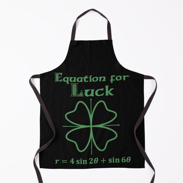 Item preview, Nerdy Vintage Equation for Luck Graph of Four Leaf Clover Green Text designed and sold by MathWare MathClips.