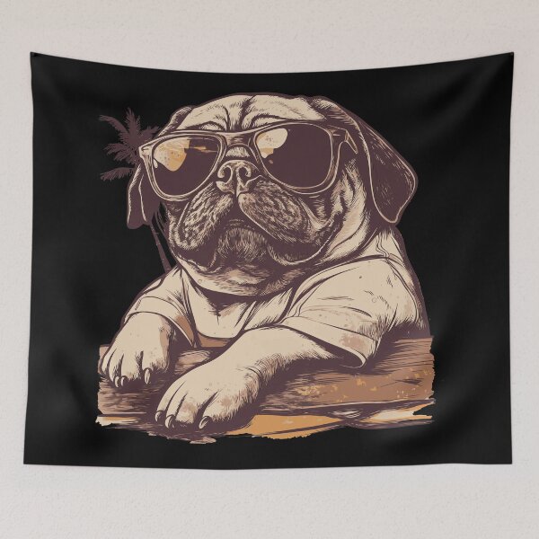 Item preview, Bro Pug chillin' on vacation designed and sold by ClubVacay.