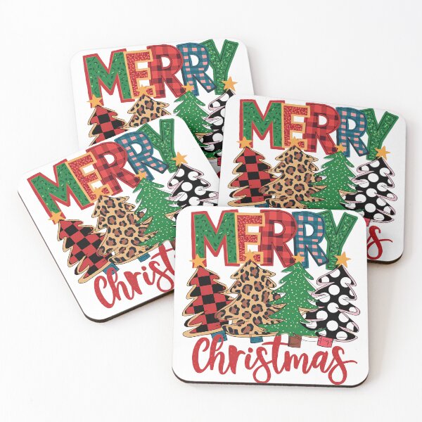 Item preview, Merry Christmas Leopard & Plaid Trees – Festive Christmas Quote Design designed and sold by sornchai4917.