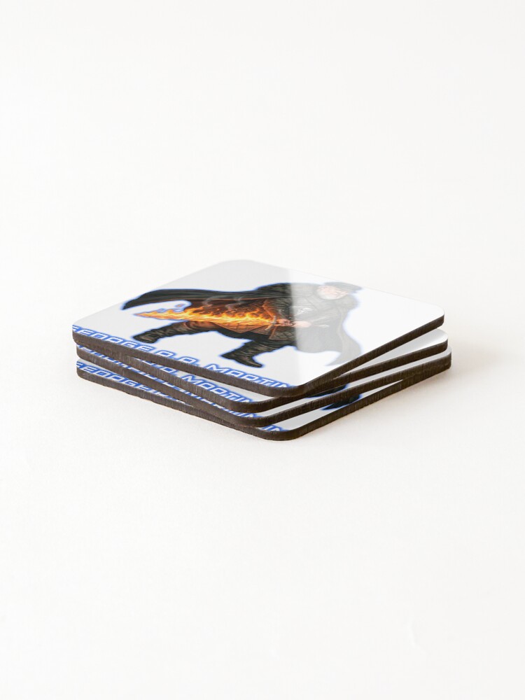Thumbnail 4 of 5, Coasters (Set of 4), George R.R. Martin – The Lord Commander designed and sold by Write-N-Fight.