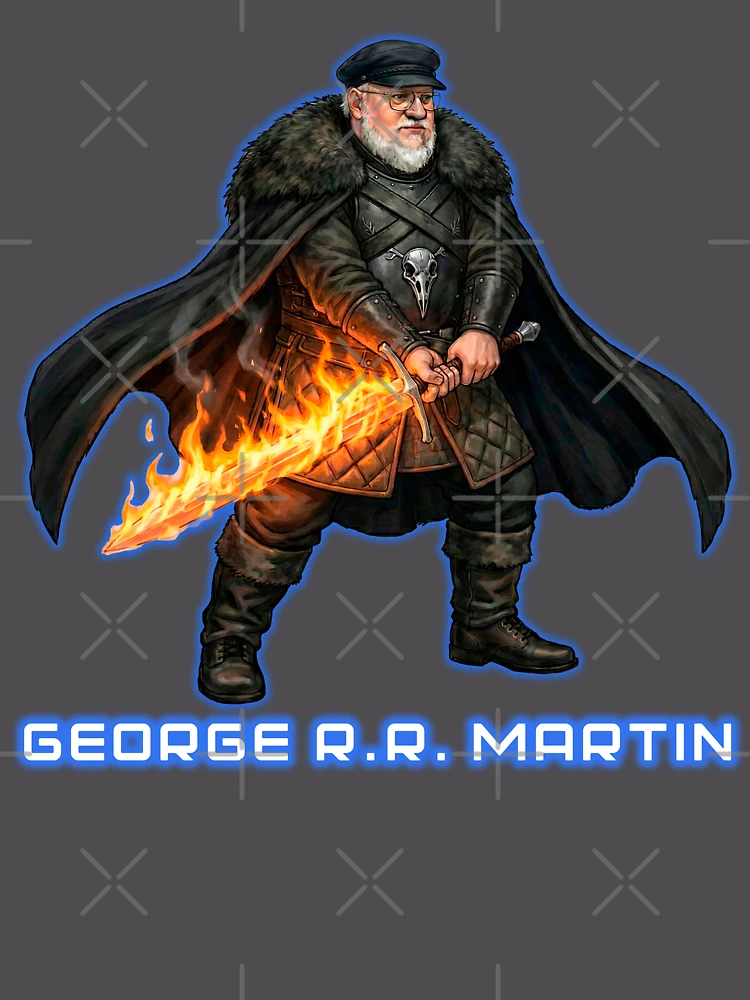Aperçu 6 sur 6. Sweat à capuche oversize premium avec l'œuvre George R.R. Martin – Le Lord Commandant créée et vendue par Write-N-Fight.