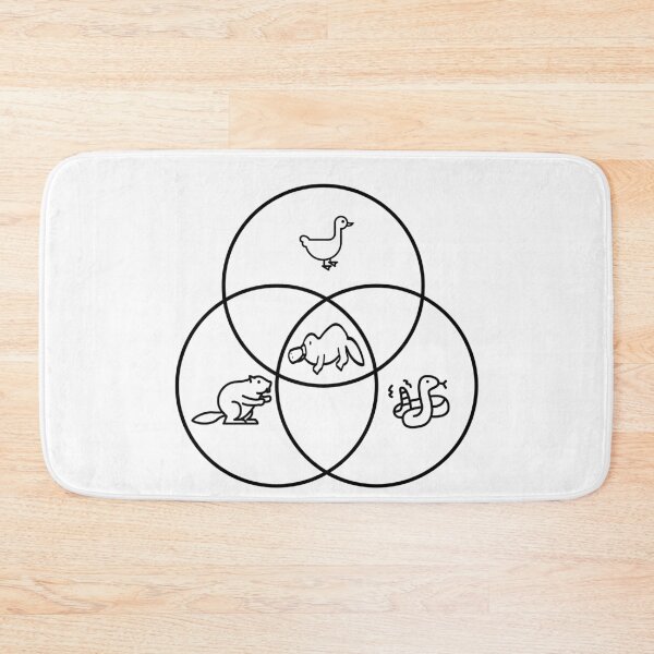 Item preview, Funny Nerdy Venn Diagram Beaver Duck Rattlesnack Intersection Platypus Math Teacher Black Text designed and sold by MathWare MathClips.