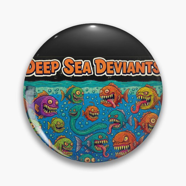 Item preview, "Deep Sea Deviants" – Vibrant Lowbrow Monster Fish & Grotesque Ocean Art Print designed and sold by Deadpan Decor.
