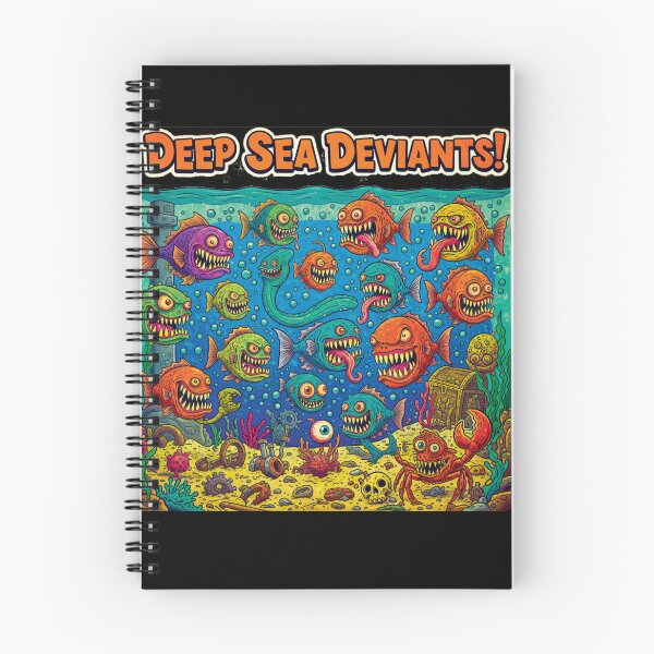 Item preview, "Deep Sea Deviants" – Vibrant Lowbrow Monster Fish & Grotesque Ocean Art Print designed and sold by Deadpan Decor.