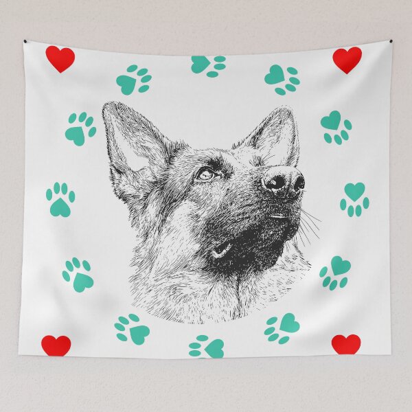 Item preview, German Shepherd Paw Parents Portrait designed and sold by WayOutWorks.