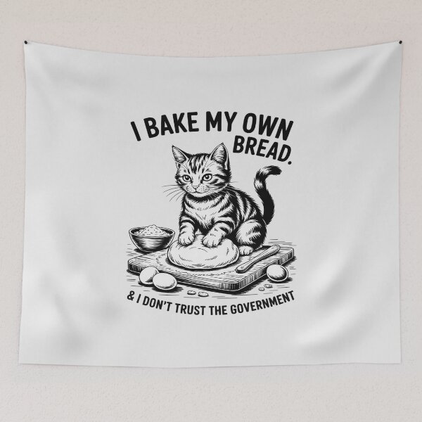 Item preview, I Bake My Own Bread And Don't Trust The Government Cat designed and sold by skanderio.