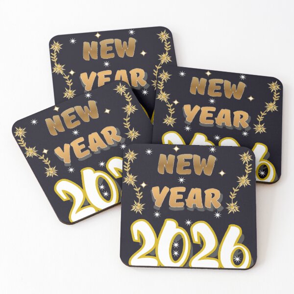 Item preview, Bold Gold Happy New Year 2026 with Floral & Starbursts designed and sold by HopeAndHustle.