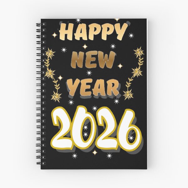 Item preview, Bold Gold Happy New Year 2026 with Floral & Starbursts designed and sold by HopeAndHustle.