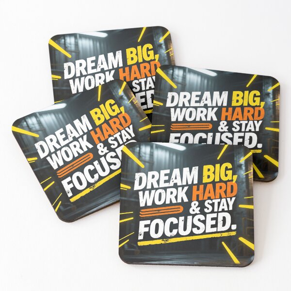 Item preview, Dream Big Work Hard and Focused Quote designed and sold by ThePixelAndPine.