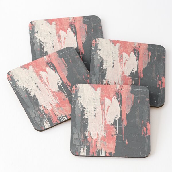 Item preview, Red Abstract Graffiti on Black Brick Wall designed and sold by Sketch-Shack.