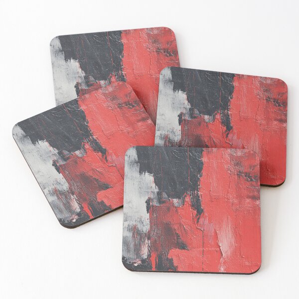 Item preview, Red Abstract Graffiti on Black Brick Wall designed and sold by Sketch-Shack.