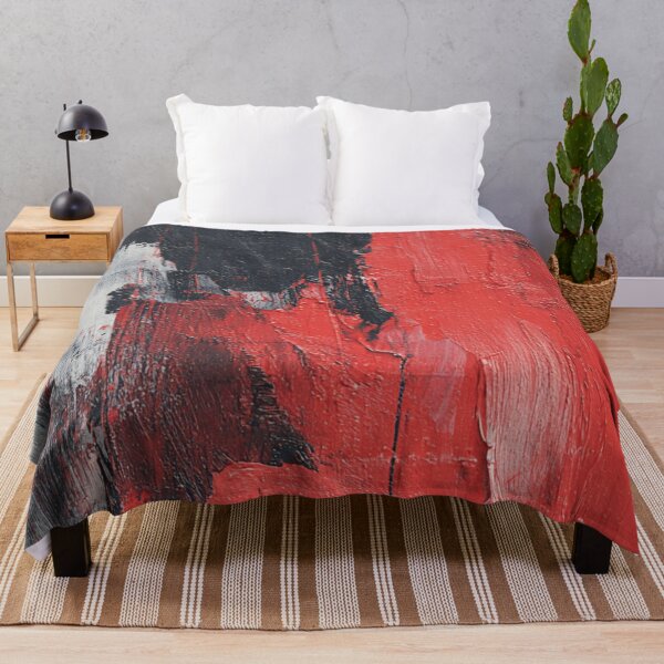 Item preview, Red Abstract Graffiti on Black Brick Wall designed and sold by Sketch-Shack.