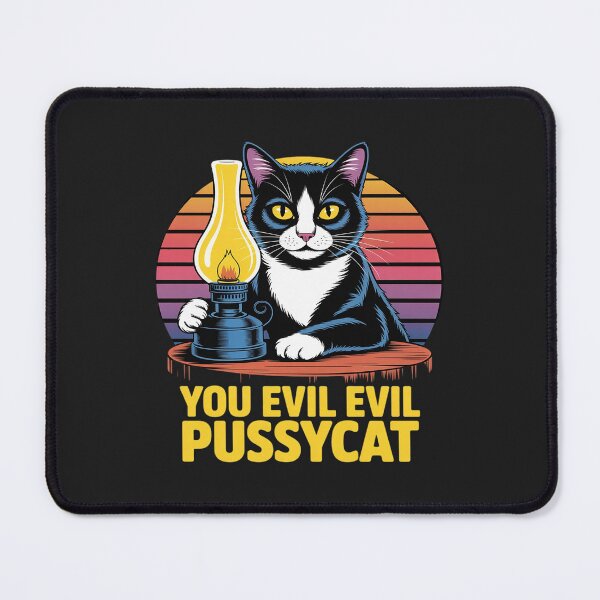 Item preview, Evil Pussycat retro sunset Cat knocks over a kerosene lamp designed and sold by GaryBellcvbnb.