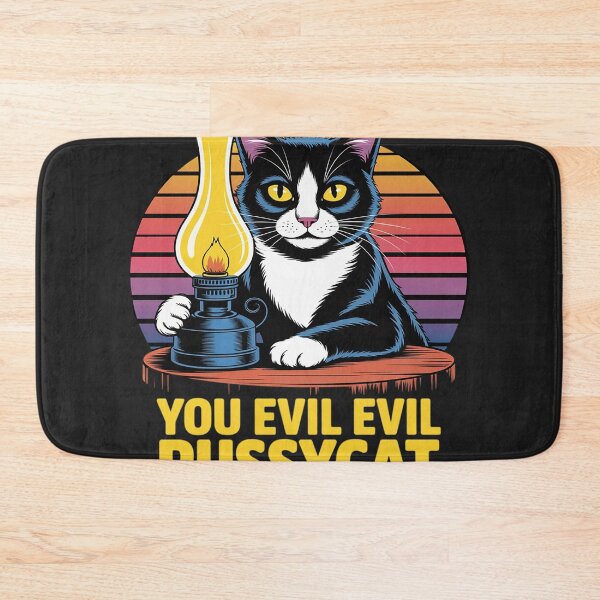 Item preview, Evil Pussycat retro sunset Cat knocks over a kerosene lamp designed and sold by GaryBellcvbnb.
