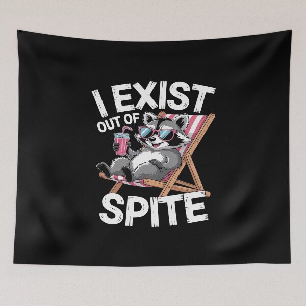 Item preview, I Exist Out Of Spite Funny raccoon sunglasses designed and sold by skanderio.