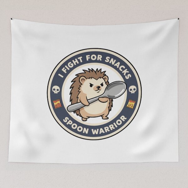 Item preview, Spoon Warrior Hedgehog - I Fight For Snacks designed and sold by DisignByPrince.