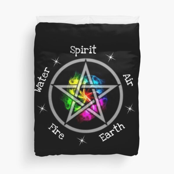 Pagan Wicca Elemental pentagram Duvet Cover