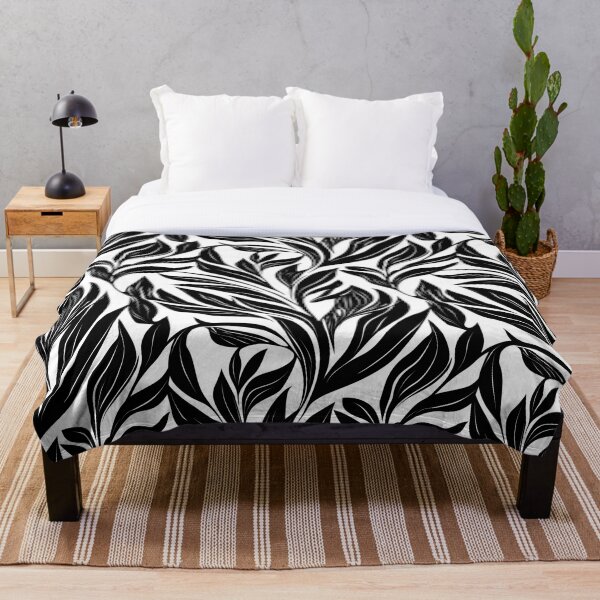 Item preview, Black and White Botanical Leaf Seamless Pattern designed and sold by Equinox-Ds.