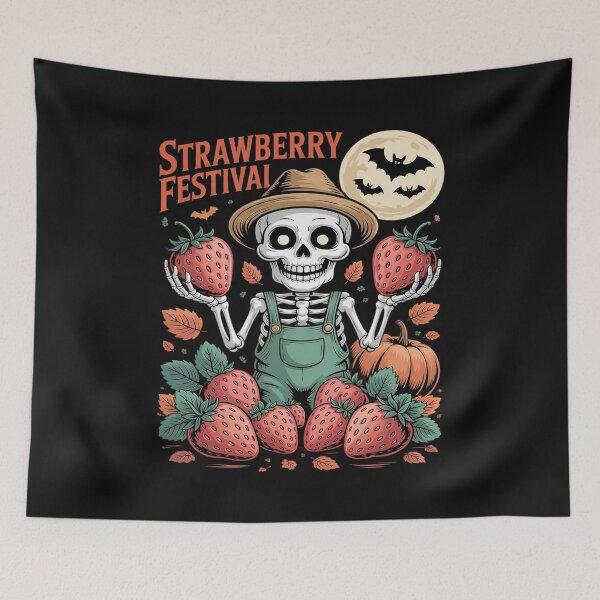 Item preview, Fall Vibes Haunted Strawberry Festival, Summerween Skeleton designed and sold by GaryBellcvbnb.
