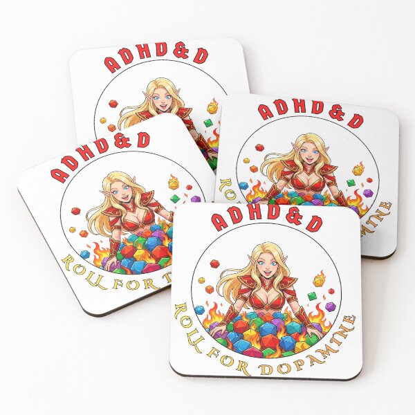 Item preview, Roll For Dopamine: ADHD&D Fire Elf Sorceress designed and sold by SkinnyFlatWhite.