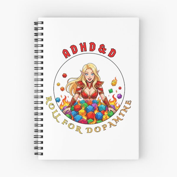 Item preview, Roll For Dopamine: ADHD&D Fire Elf Sorceress designed and sold by SkinnyFlatWhite.