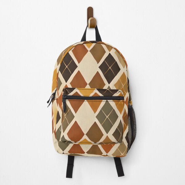 Item preview, Autumn Harlequin Diamond Pattern Warm Geometric Art Print designed and sold by PinUpPizzazz.