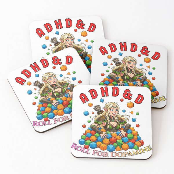 Item preview, Roll For Dopamine: ADHD&D Wood Elf Ranger designed and sold by SkinnyFlatWhite.