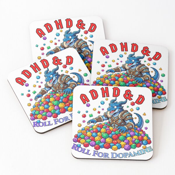 Item preview, Roll For Dopamine: ADHD&D Blue Dragonborn designed and sold by SkinnyFlatWhite.