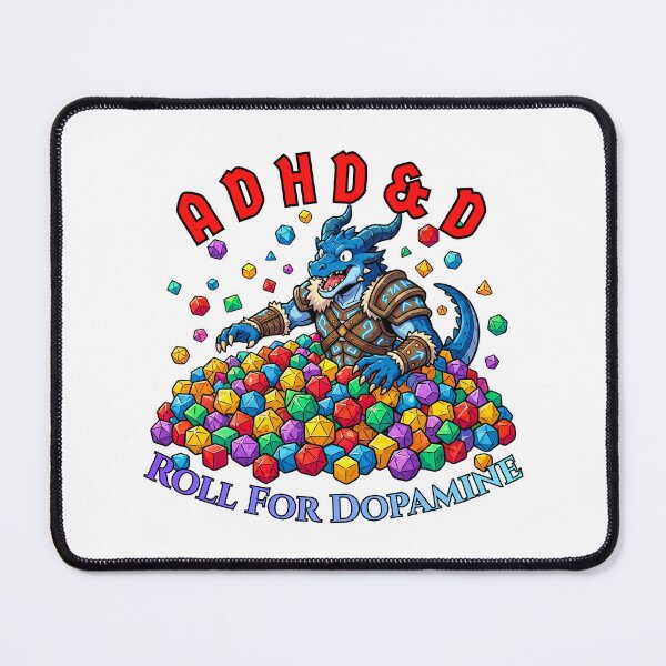 Item preview, Roll For Dopamine: ADHD&D Blue Dragonborn designed and sold by SkinnyFlatWhite.