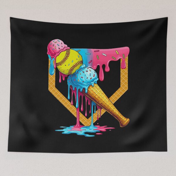 Item preview, Cute Ice Cream Softball Home Plate Drip Game Day Softball cute girl  designed and sold by ArleneRowe.