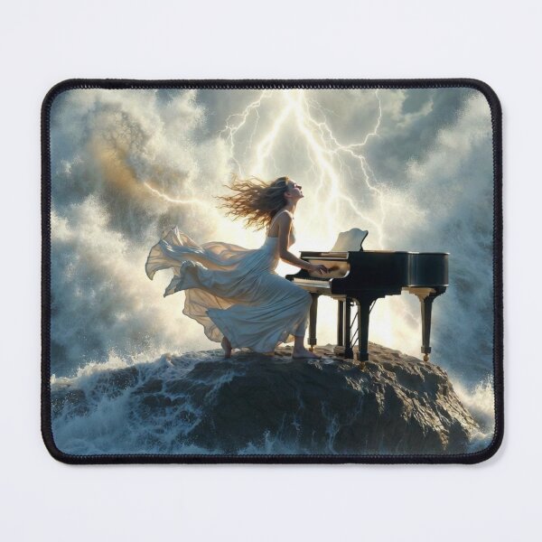Item preview, Defiant Pianist in the Storm — Heroic Ocean Fantasy designed and sold by Rees Pearse.