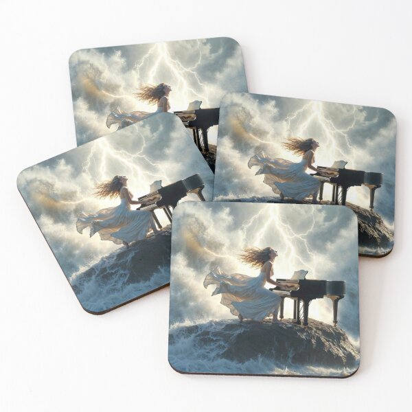 Item preview, Defiant Pianist in the Storm — Heroic Ocean Fantasy designed and sold by Rees Pearse.