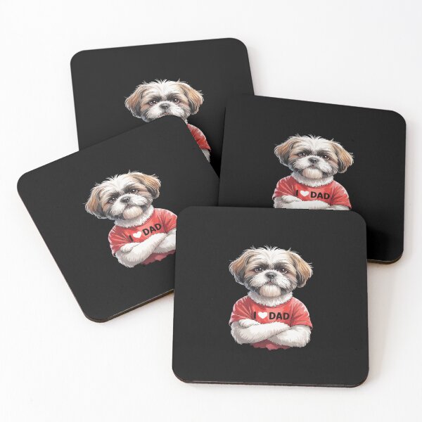 Item preview, I Love Dad Tattoo Shih Tzu Dad Funny Father's Day designed and sold by imsamaharem.