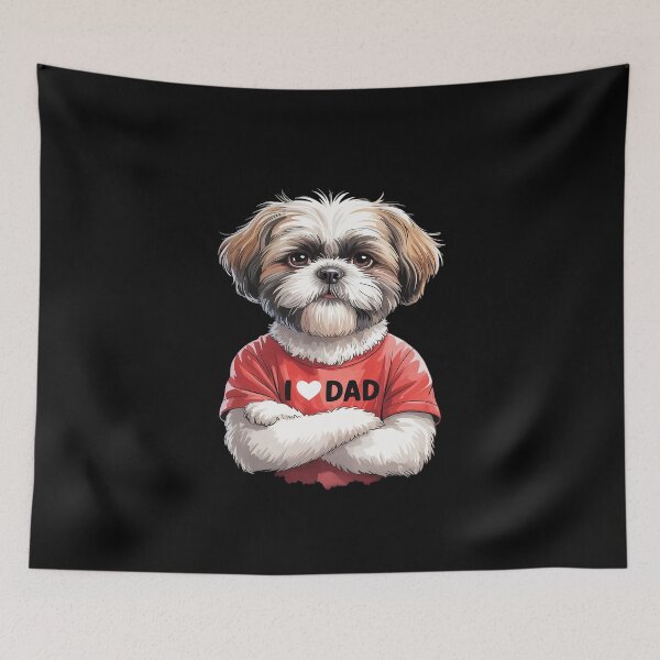 Item preview, I Love Dad Tattoo Shih Tzu Dad Funny Father's Day designed and sold by imsamaharem.
