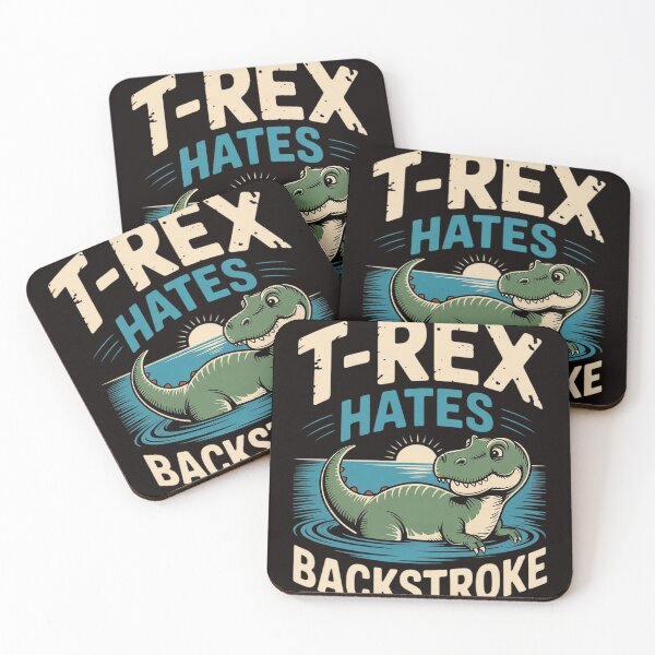 Item preview, T-Rex Hates backstroke, Swimming Dinosaur designed and sold by cherylbartlett.