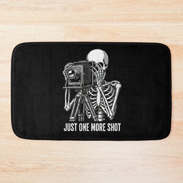 Item preview, "Just One More Shot" Skeleton Photographer with Vintage Camera Illustration Art – Photography Lover Design designed and sold by Luminari Creations.