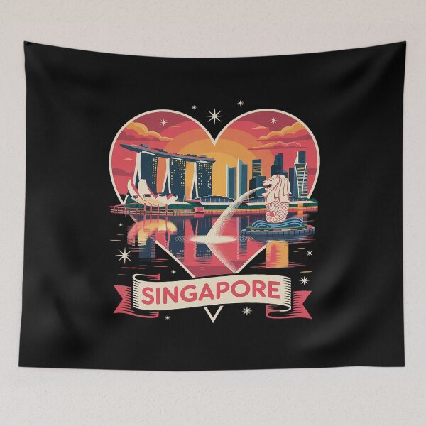 Item preview, I Love Singapore Skyline Merlion Sunset Sun Souvenir designed and sold by countntenov.