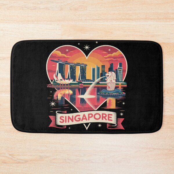 Item preview, I Love Singapore Skyline Merlion Sunset Sun Souvenir designed and sold by countntenov.