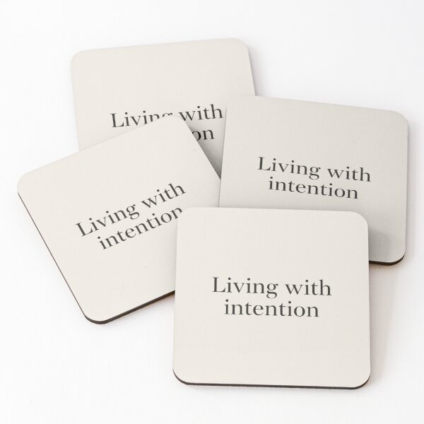 Item preview, Living with Intention – Minimal Calm Living Quote Design designed and sold by Irene Catchmind.