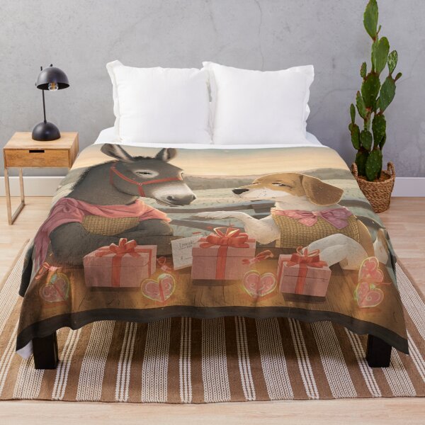 Item preview, Valentine’s Donkey & Dog Couple • Whimsical Countryside Heart Prep Art designed and sold by WildlifeWhimsy.