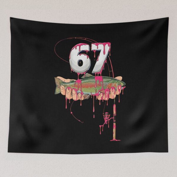 Item preview, Drippy 67 6 7 Rainbow Trout Fishing T-Shirt designed and sold by LashondaGreen89.