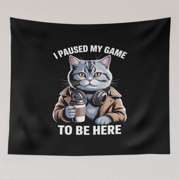 Item preview, I Paused My Game To Be Here Funny Scottish Fold Cat Gamer designed and sold by countntenov.