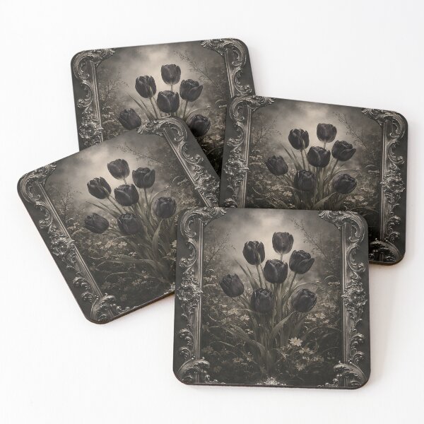 Item preview, Black Tulip Gothic Baroque Frame | Dark Floral Meadow Phone Case designed and sold by ChubbyGoong.