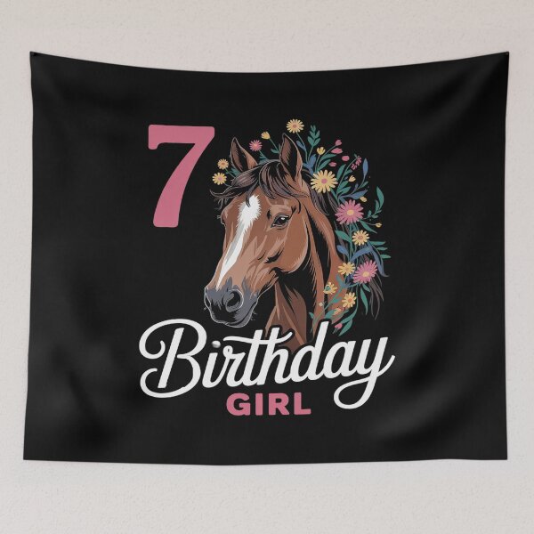 Item preview, 7th Birthday Horse Wildflowers 7 Years Old Birthday Girl  designed and sold by catsdothingz.