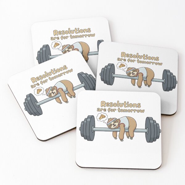 Item preview, Funny Sloth Gym Resolutions Are For Tomorrow Cartoon designed and sold by TheOneOff.