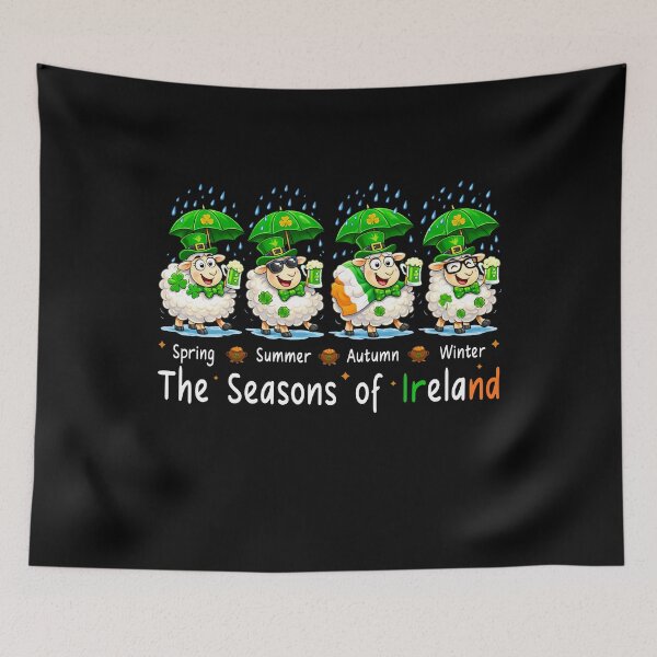 Item preview, The Seasons Patrick's Day Ireland Four Cute Sheep Shamrocks designed and sold by PrettyInk.