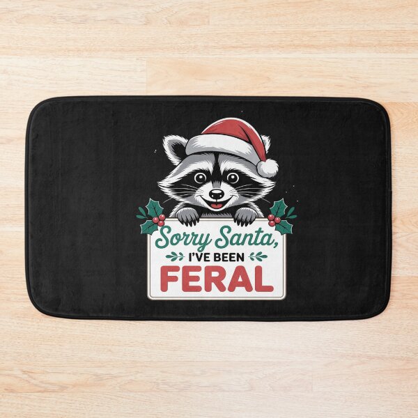 Item preview, Funny Sorry Santa I've Been Feral Raccoon Christmas designed and sold by VladimiaPutin.