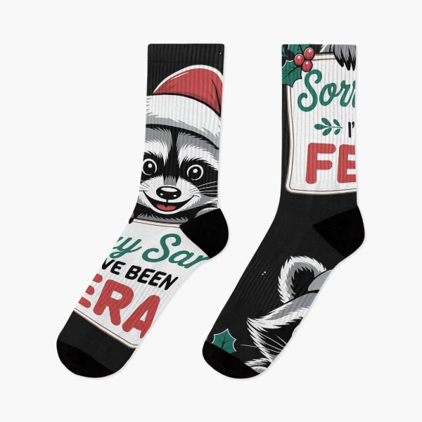Item preview, Funny Sorry Santa I've Been Feral Raccoon Christmas designed and sold by VladimiaPutin.